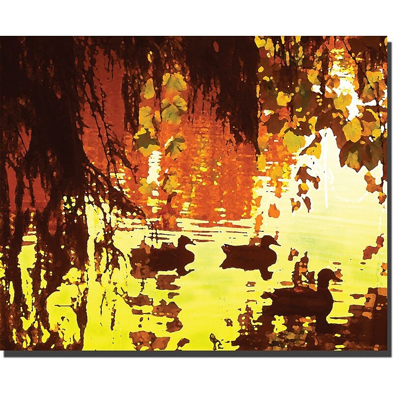 Trademark Global Amy Vangsgard "Ducks on Lake" Canvas Art, 18" x 24" image 1