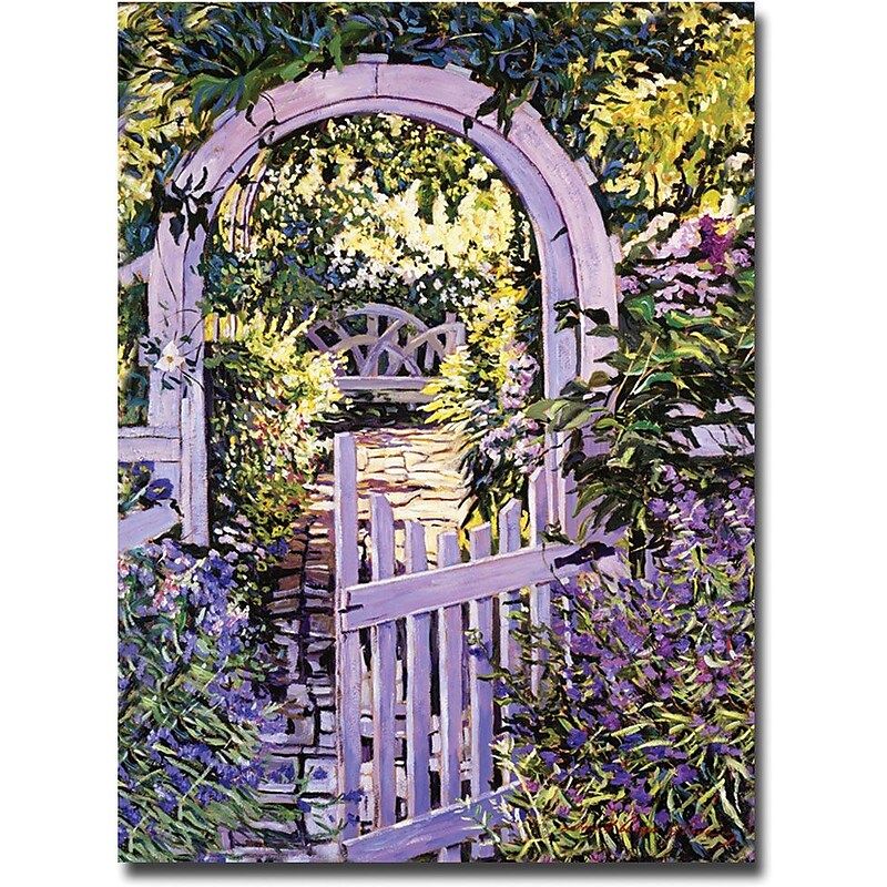 Trademark Global David Lloyd Glover "Country Garden Gate" Canvas Art, 35" x 47" image 1