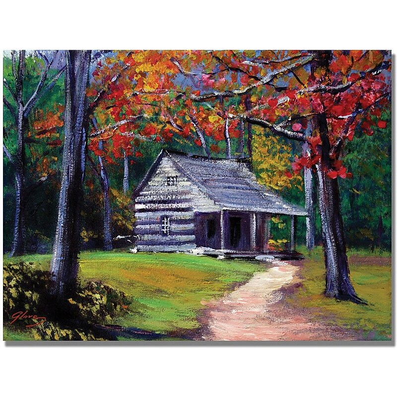Trademark Global David Lloyd Glover "Old Cabin" Canvas Art, 24" x 32" image 1