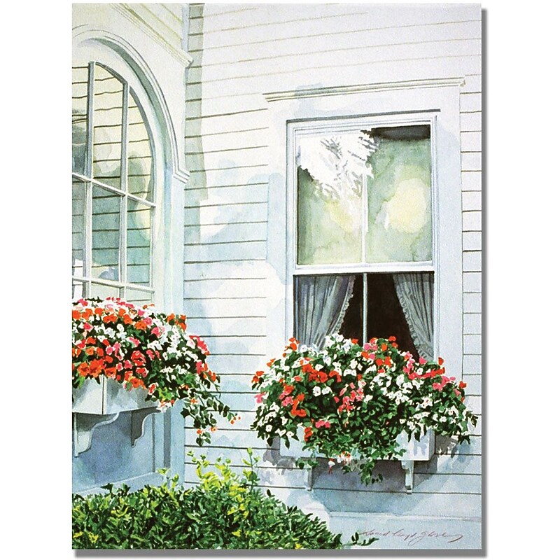 Trademark Global David Lloyd Glover "Window Boxes" Canvas Art, 18" x 24" image 1