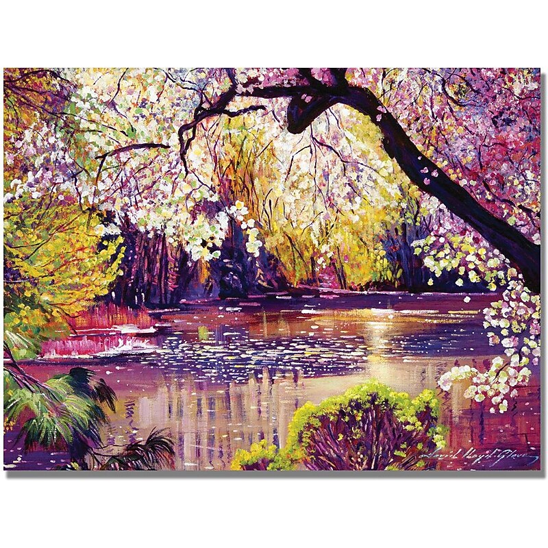 Trademark Global David Lloyd Glover "Central Park Spring Pond" Canvas Art, 35" x 47" image 1