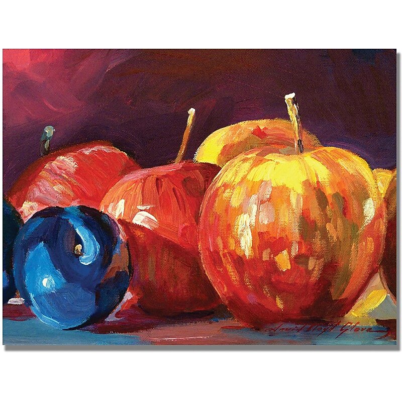 Trademark Global David Lloyd Glover "Ripe Plums and Apples" Canvas Art, 18" x 24" image 1