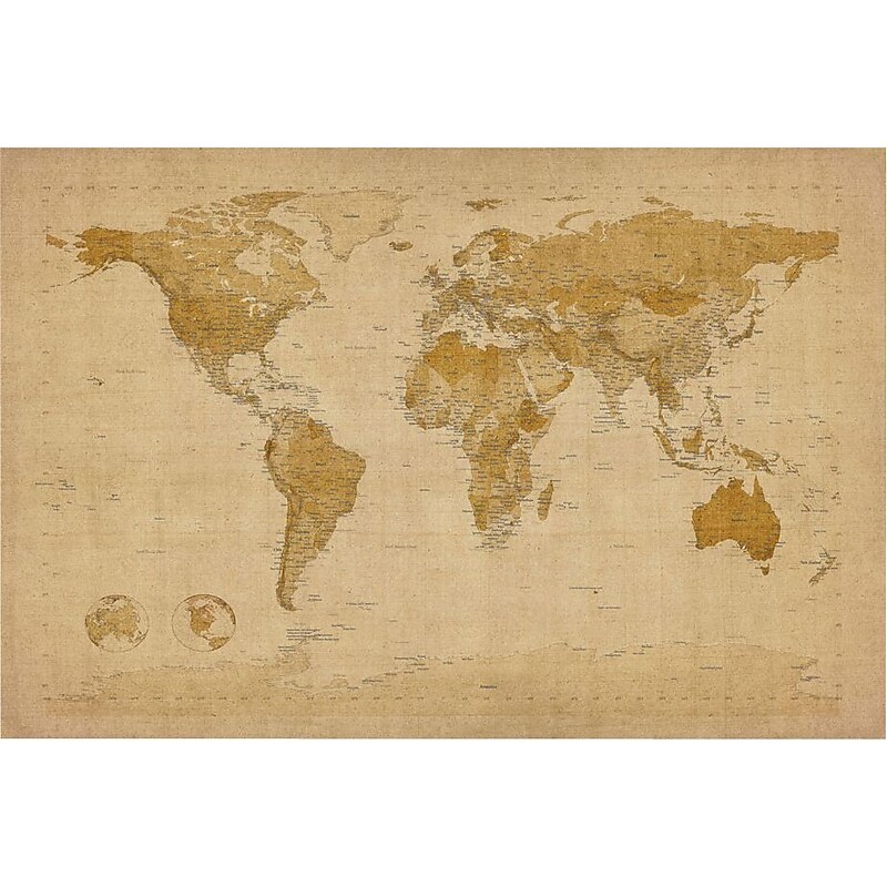 Trademark Global Michael Tompsett "Antique World Map" Canvas Art, 30" x 47" image 1