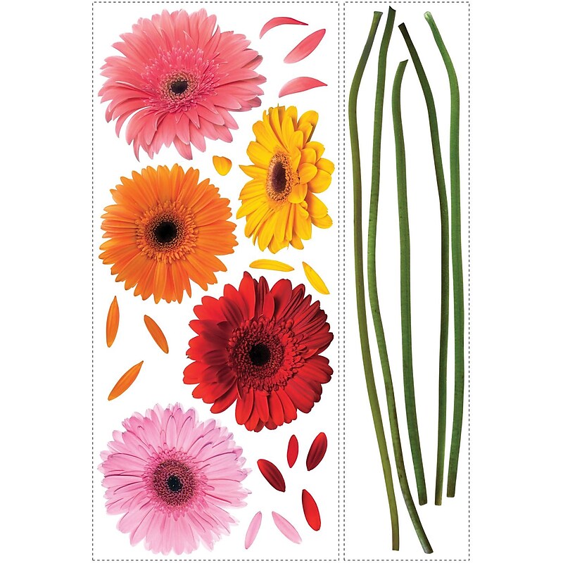 RoomMates® Gerber Daisies Peel and Stick Wall Decal, 40" x 18", 40" x 9" image 1