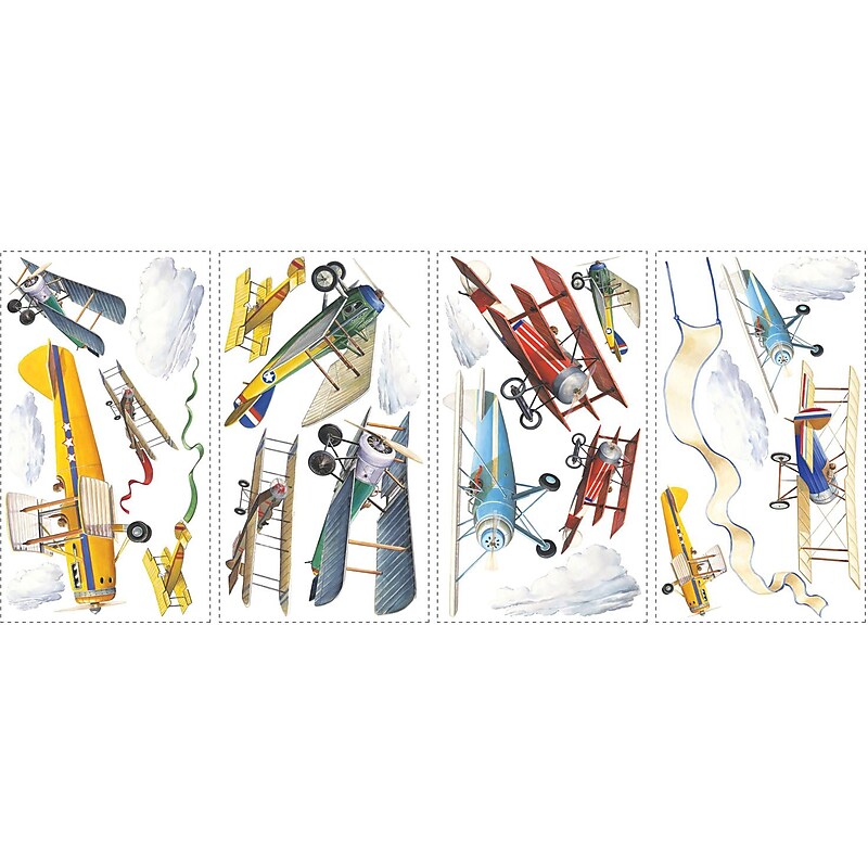 RoomMates® Vintage Planes Peel and Stick Wall Decal, 10" x 18" image 1