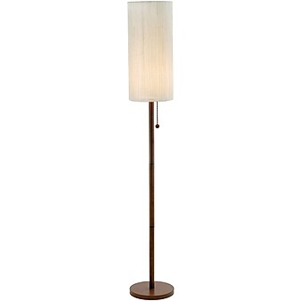 Adesso® Hamptons 65"H Floor Lamp, Walnut with Beige Fabric Shade (3338-15)