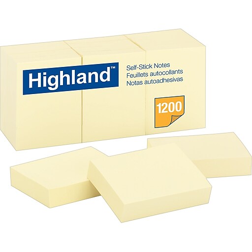 Highland Self-Stick Notes, 1.38 Highland Self-Stick Notes, 1.38