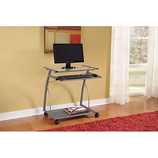 Easy2Go Metal and Glass Computer Cart Staples