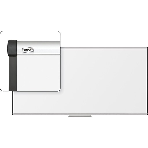 Staples DryErase Whiteboard with Tray, Aluminum Frame, 8' x 4' Staples