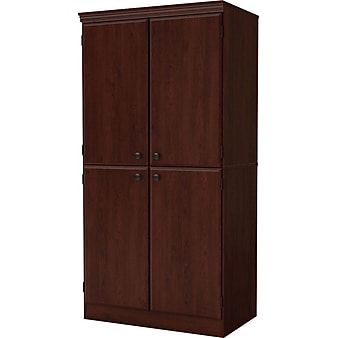 South Shore Morgan 62.5" Particle Board Storage Cabinet with 3 Shelves, Royal Cherry (7246971)