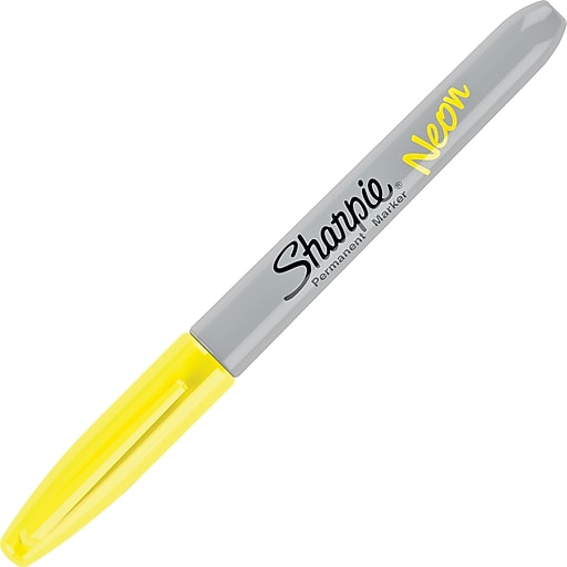 Bijlage Blind vertrouwen Scharnier Sharpie Neon Permanent Marker, Fine Tip, Neon Yellow (1860445) | Staples