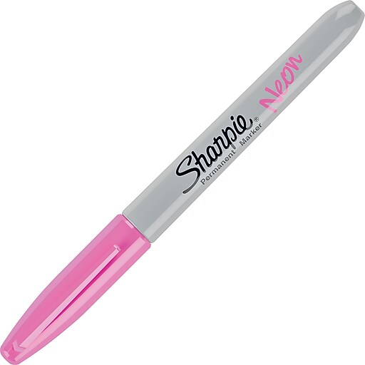 Sharpie® Neon Fine Point Permanent Marker, Neon Pink, (1860444) at Staples