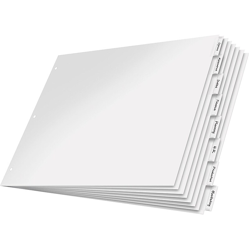 Cardinal® 11" x 17" Paper Insertable Dividers, 8-Tab, Clear, 1/St image 1