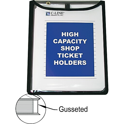CLine Job Ticket Holder, 9" x 12", Clear with Black Edges (39912) at