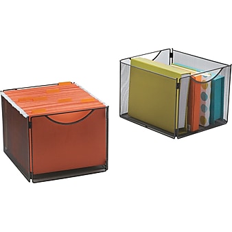 Safco Mesh Cube Storage Bin, Onyx (2173BL)