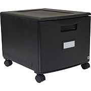 Storex One-Drawer Mobile File Cabinet, Locking, Legal/Letter Size, Black (61264B01C)