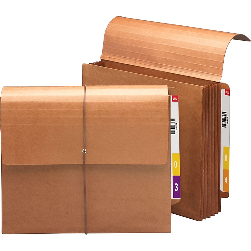 Smead End Tab Wallet, 5-1/4" Expansion, Flap and Cord Closure, Letter Size, Redrope, 10 per Box (71144) image 1