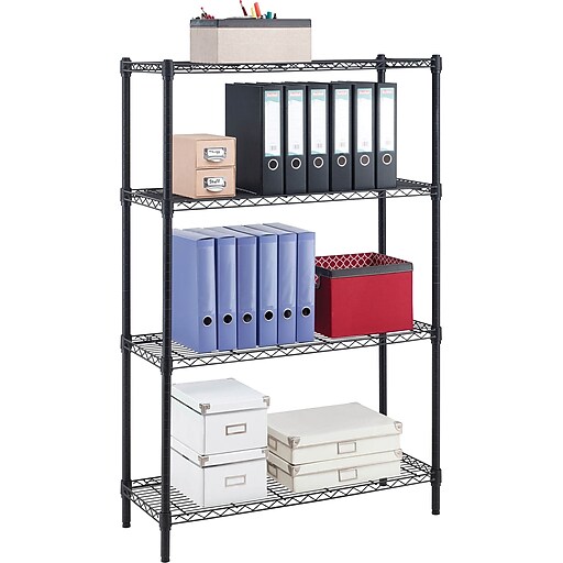 Whalen 54Inch Wire Shelving Storage Unit, Black Staples