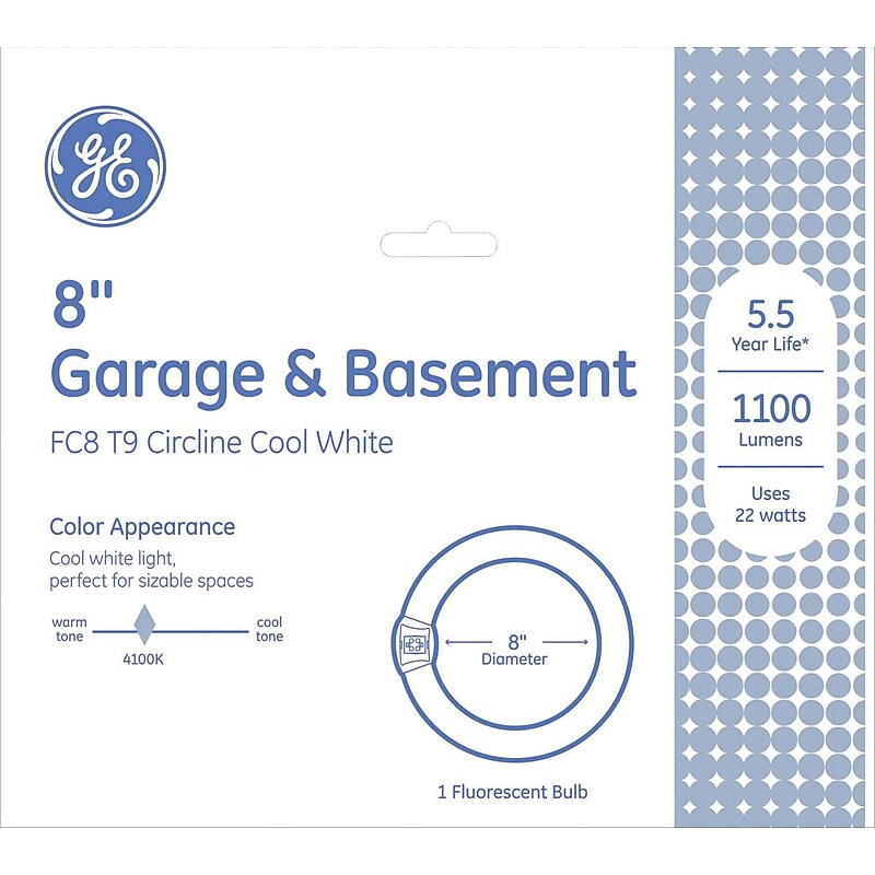 GE 22 Watt Cool White 8" Diameter T-9 Circline Fluorescent Tube (33774) image 1