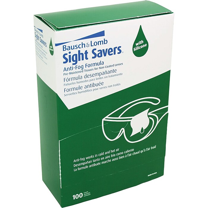 Sight Savers Pre-Moistened Anti-Fog Tissues with Silicone, 100
