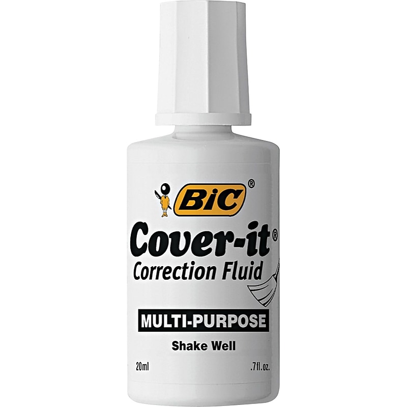 BIC Cover-it Correction Fluid, White, 12/Pack (BICWOC12DZ) image 1