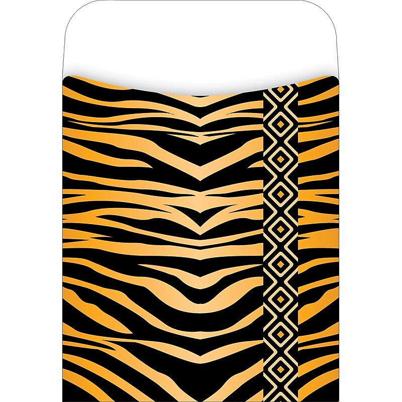 Barker Creek Tiger Library Pockets, 5.125" x 3.5", 30/Pack (LL1221) image 1