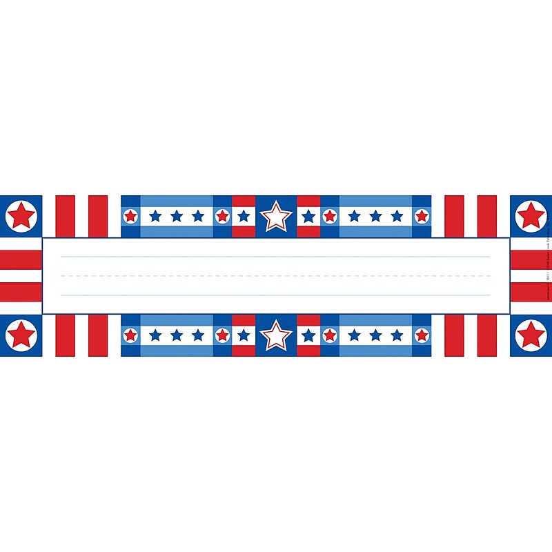 Barker Creek Americana School Name Plates, 12" x 3.5", 36/Pack (LL1411) image 1
