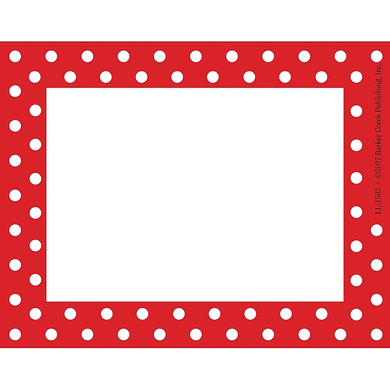 Barker Creek Self-adhesive Red & White Dots School Name Tags, 2.75" x 3.5", 45/Pack (LL1502) image 1