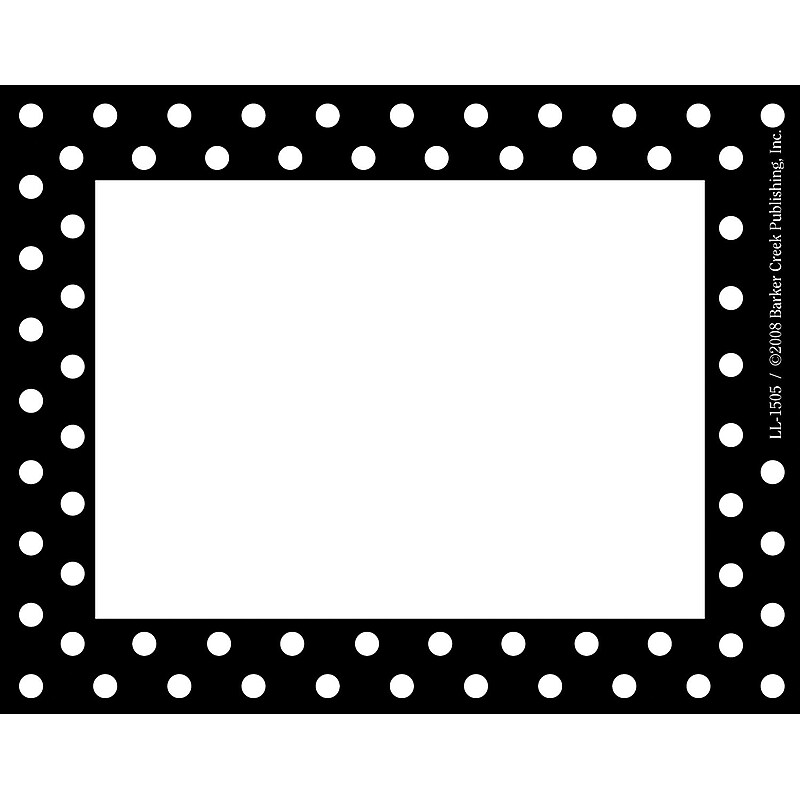 Barker Creek Self-adhesive Black & White Dots School Name Tags, 2.75" x 3.5", 45/Pack (LL1505) image 1