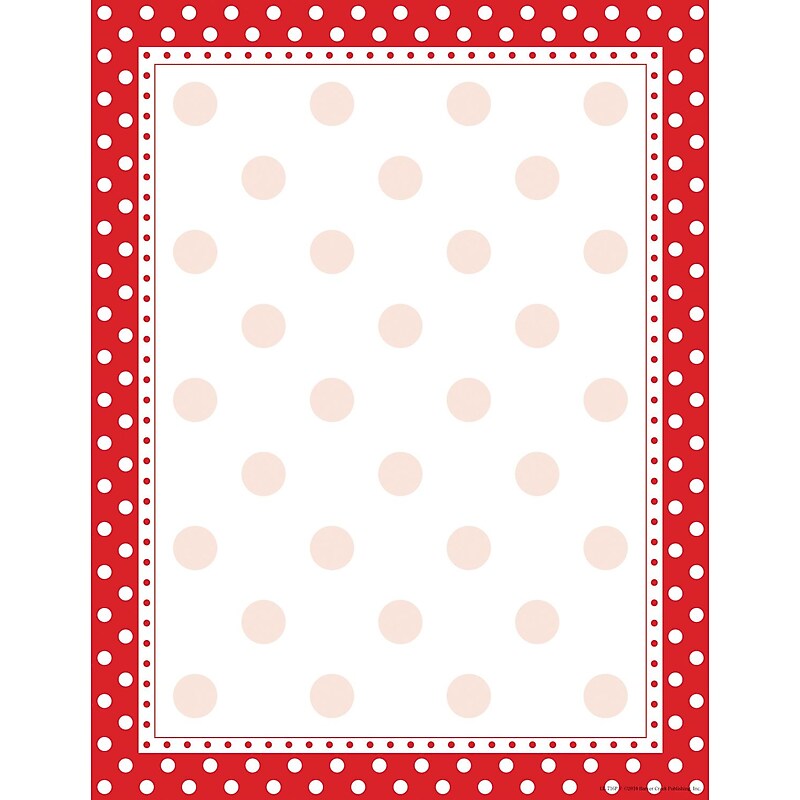 Barker Creek Dots Computer Paper, 8.5" x 11", 60 lbs., Red and White, 50 Sheets/Pack (LL716) image 1