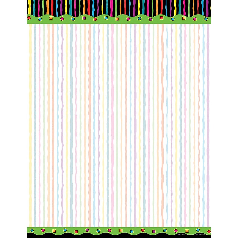 Barker Creek Neon Stripe Stationery Decorative Paper 8.5" x 11", Multi Color (LL719) image 1