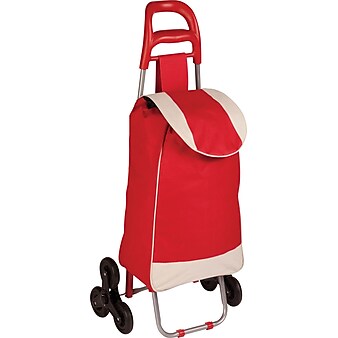 Honey Can Do Bag Cart with Tri-Wheels, Red (CRT-09671)
