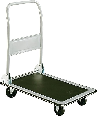 staples metal luggage cart black 108258