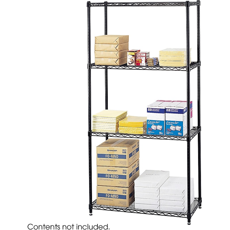 Safco Commercial 2-Shelf Metal Unit, 36", Black (5276BL) image 1
