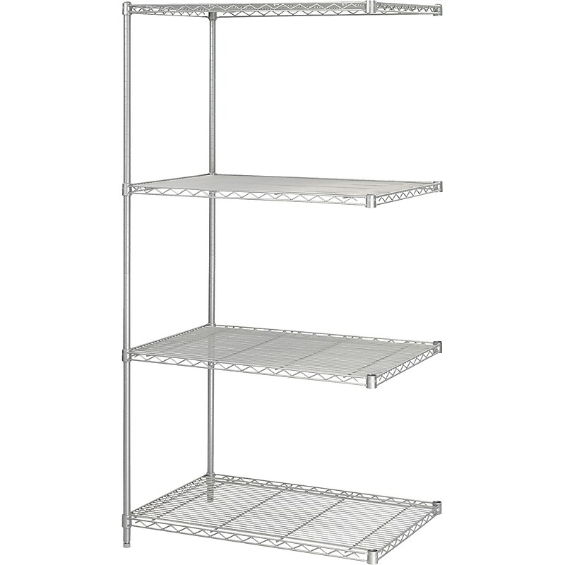 Safco Industrial 4-Shelf Metal Unit, 36", Metallic Gray (5289GR) image 1