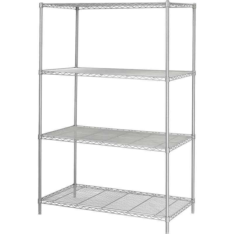 Safco Industrial 4-Shelf Metal Stand Alone, 48.03", Metallic Gray (5294GR) image 1