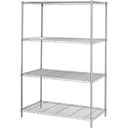 Safco Industrial 4-Shelf Metal Stand Alone, 48.03", Metallic Gray (5294GR)