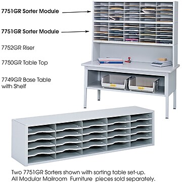 Safco E-Z Sort 20 Compartments Sorting Rack, Gray (7751GR)