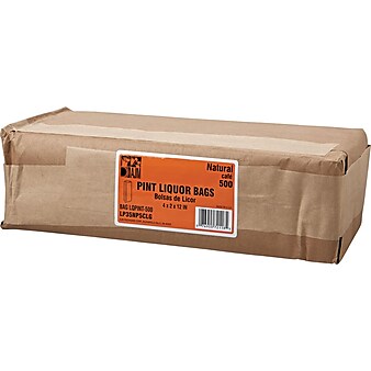 General Pint Paper Liquor Bag, 35lb Kraft, Standard 3 3/4 X 2 1/4 X 11 1/4, 500 Bags