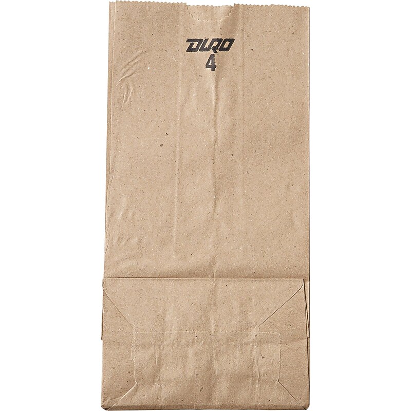 Standard-Duty Natural Paper Bags, #4, 9 3/4"H x 5"W x 3 1/3"D, 500/Cs image 1