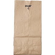 Standard-Duty Natural Paper Bags, #4, 9 3/4"H x 5"W x 3 1/3"D, 500/Cs