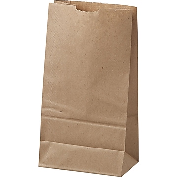 Duro Standard Natural Brown Paper Bags #6, 11 1/16"H x 6"W x 3 5/8"D, 500/Bundle (BAGGK6500)