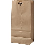 General #10 Paper Grocery Bag, 35lb Kraft, Standard 6 5/16 X 4 3/16 X 13 3/8, 500 Bags