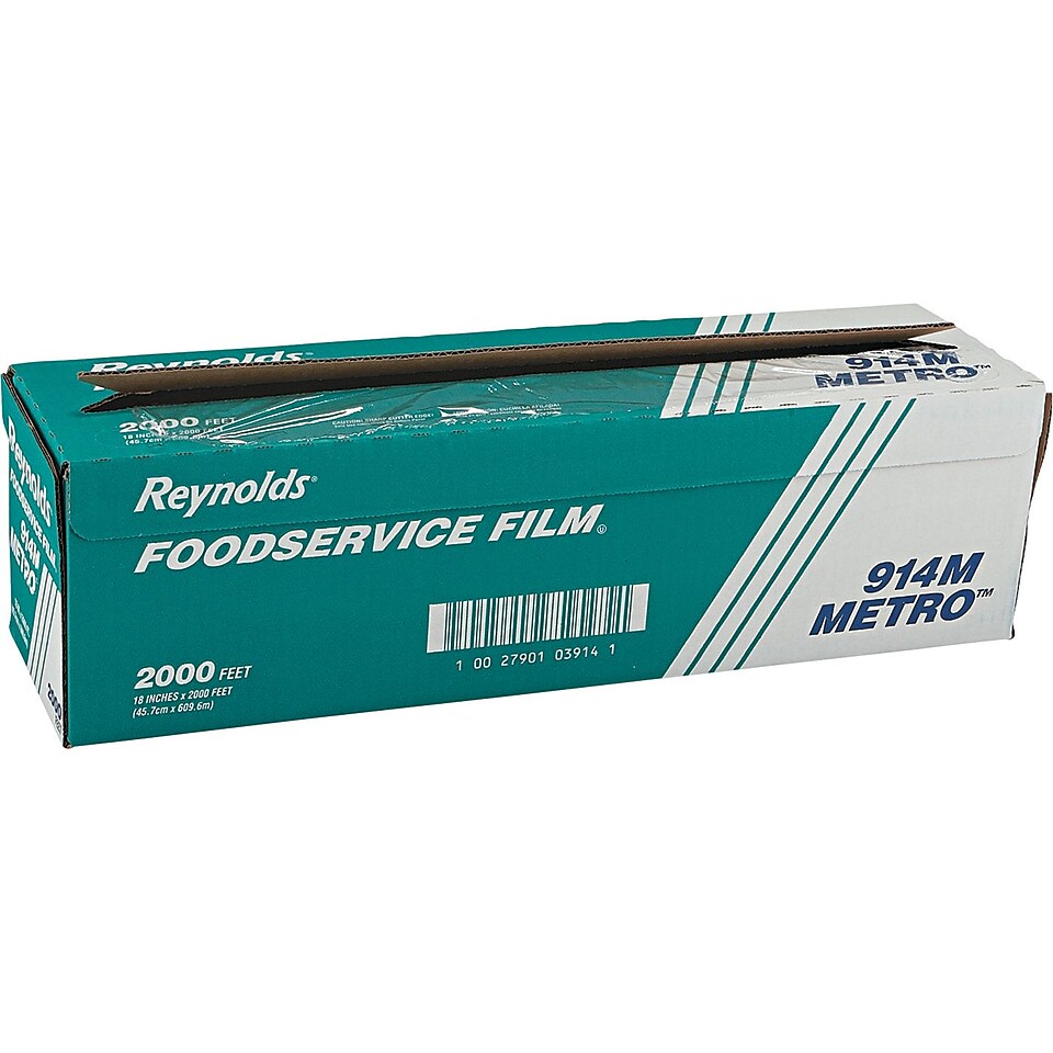 Reynolds Wrap 914M Metro Light Duty PVC Film, 2000(L) x 18(W), Clear