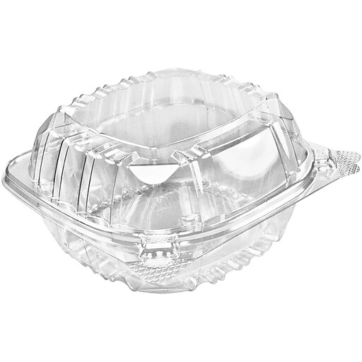 Durable Packaging PXT-600 6 x 6 x 3 Clear Hinged Lid Plastic