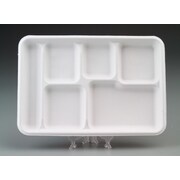 Chinet VALISE Cafeteria Tray, White, 12 1/2 inch (W) x 8 1/2 inch (D) by