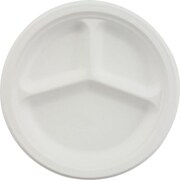 Chinet VISTA Dinnerware Plate, 3 Compartments, 9 1/4 inch (Dia), White, 500/Carton by