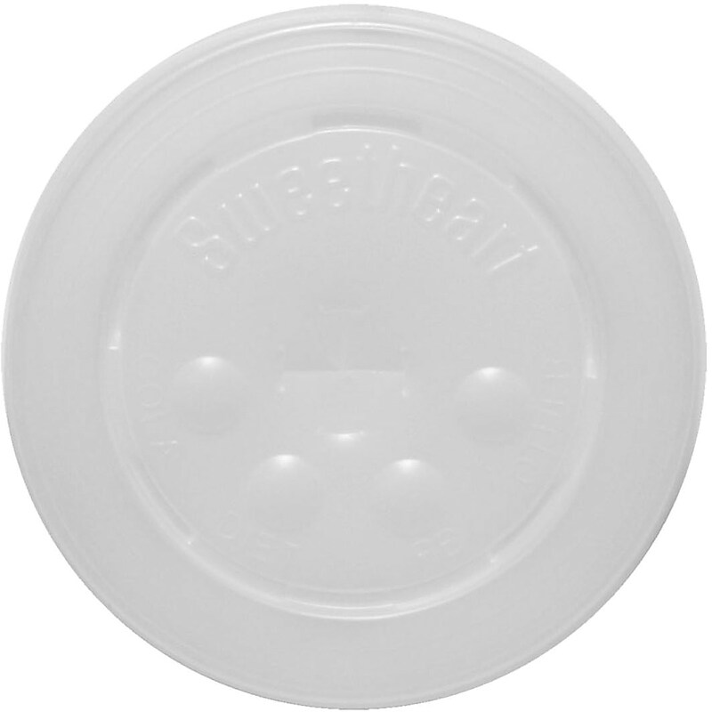 Solo Straw-Slotted Polystyrene Cold Cup Lids, 16-22oz Cups, Clear, 125/Pack, 16 Packs/Carton (L16BL-0100) image 1