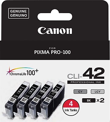 Canon 42 Black/Gray/Light Gray Standard Yield Ink Cartridge, 4/Pack (6384B008) Sansujyuku sansujyuku.com