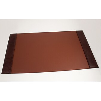 Bey-Berk Faux leather Desk Pad with Side Rail, 20" x 34", Brown (D1423)